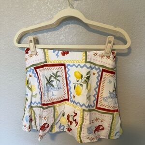 Abercrombie & Fitch White Patterned Skort w/ elastic waist